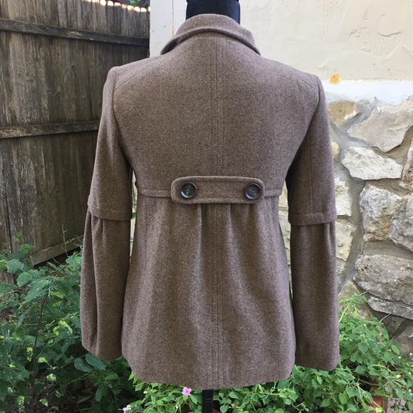 Vintage- Ann Taylor Loft |  Brown Pea Coat - Picture 4 of 8